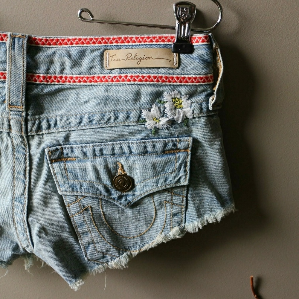 True Religion // Joey Flower Child Cut-Off Shorts